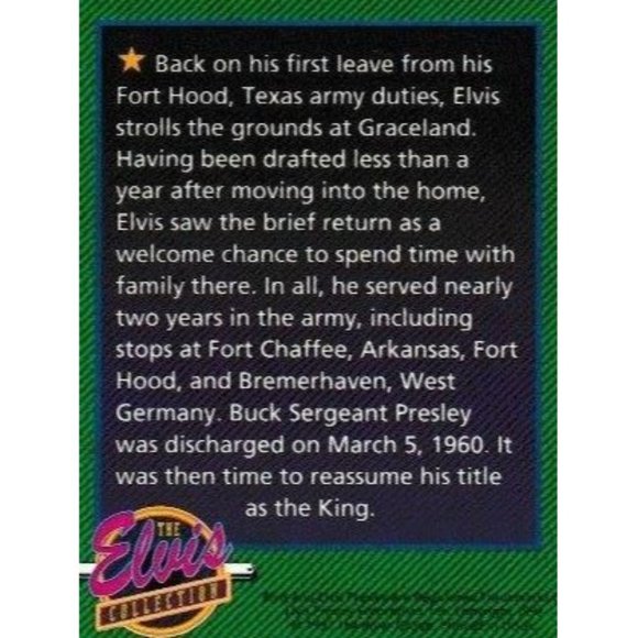 Vintage Elvis Presley Trading Cards from 1992 USA Printed Collection #253 #72 - Picture 13 of 16